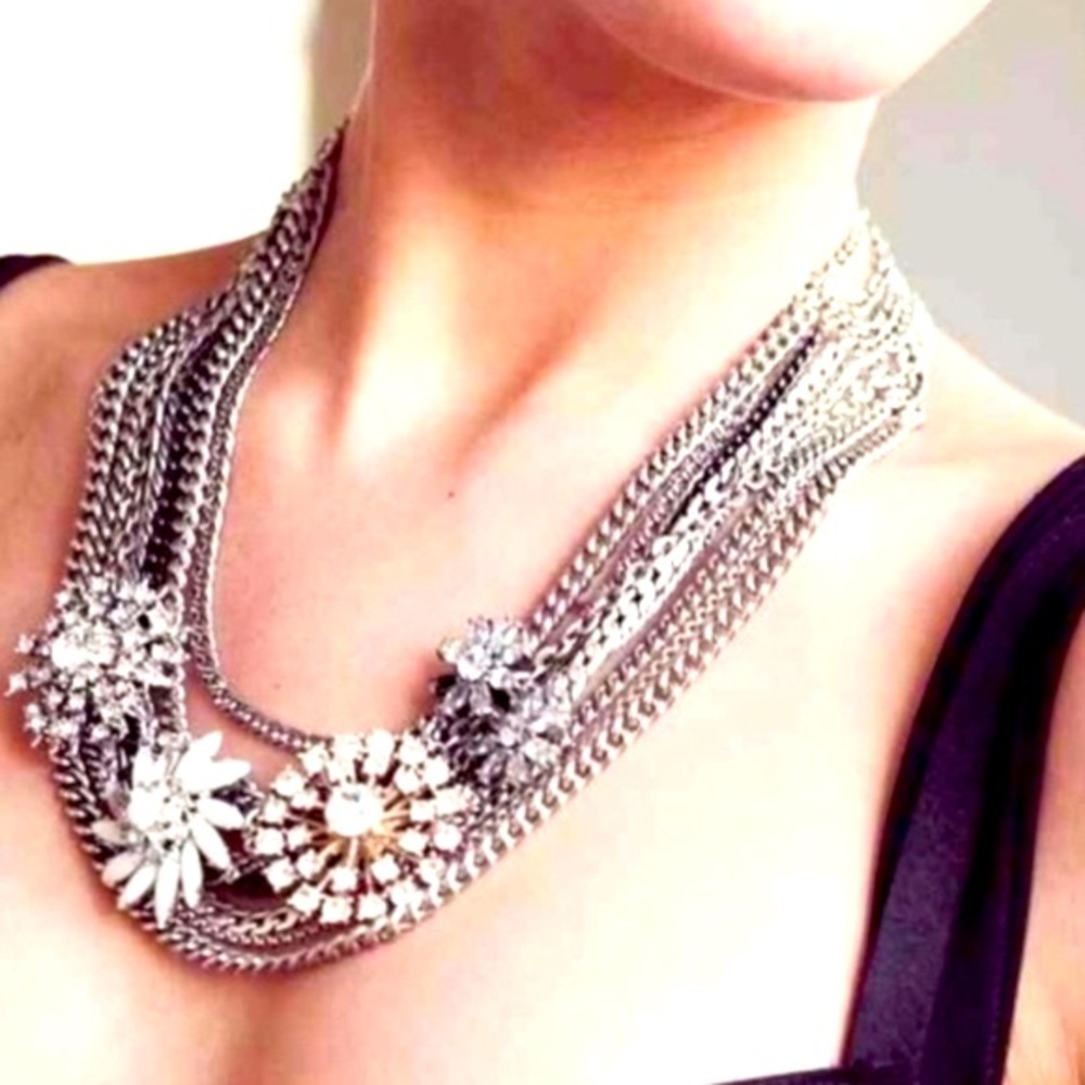 Stella & Dot | Multi Chain Metropolitan Crystal Jeweled NEW Statement Ne… - Picture 2 of 11